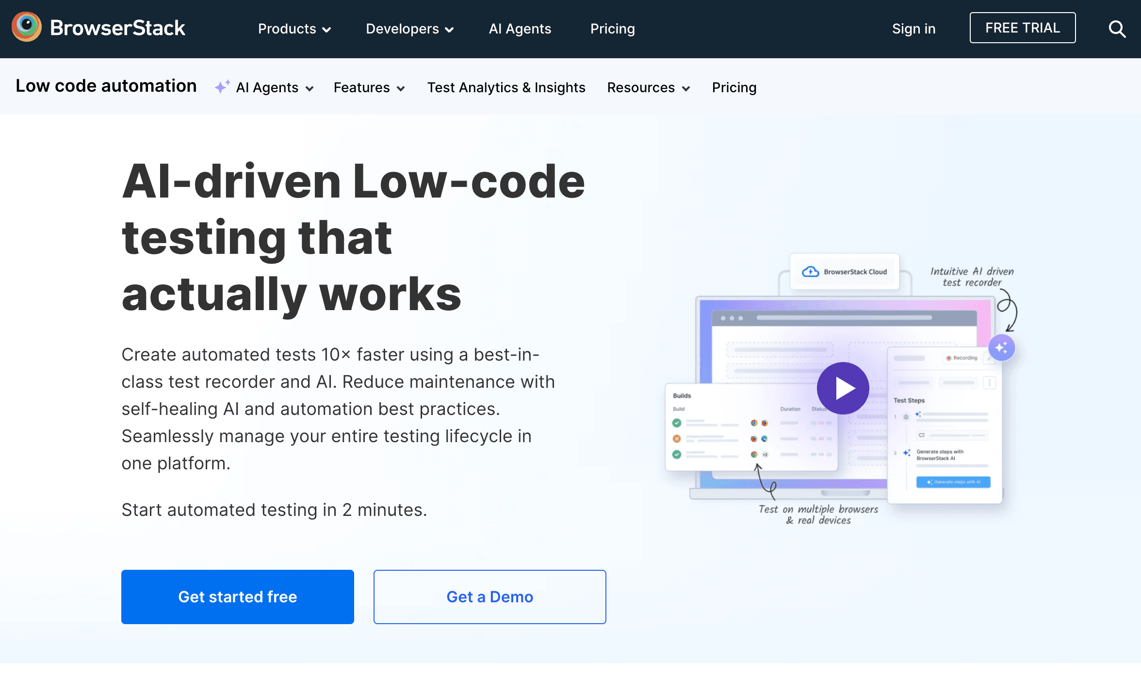 browserstack low-code automation