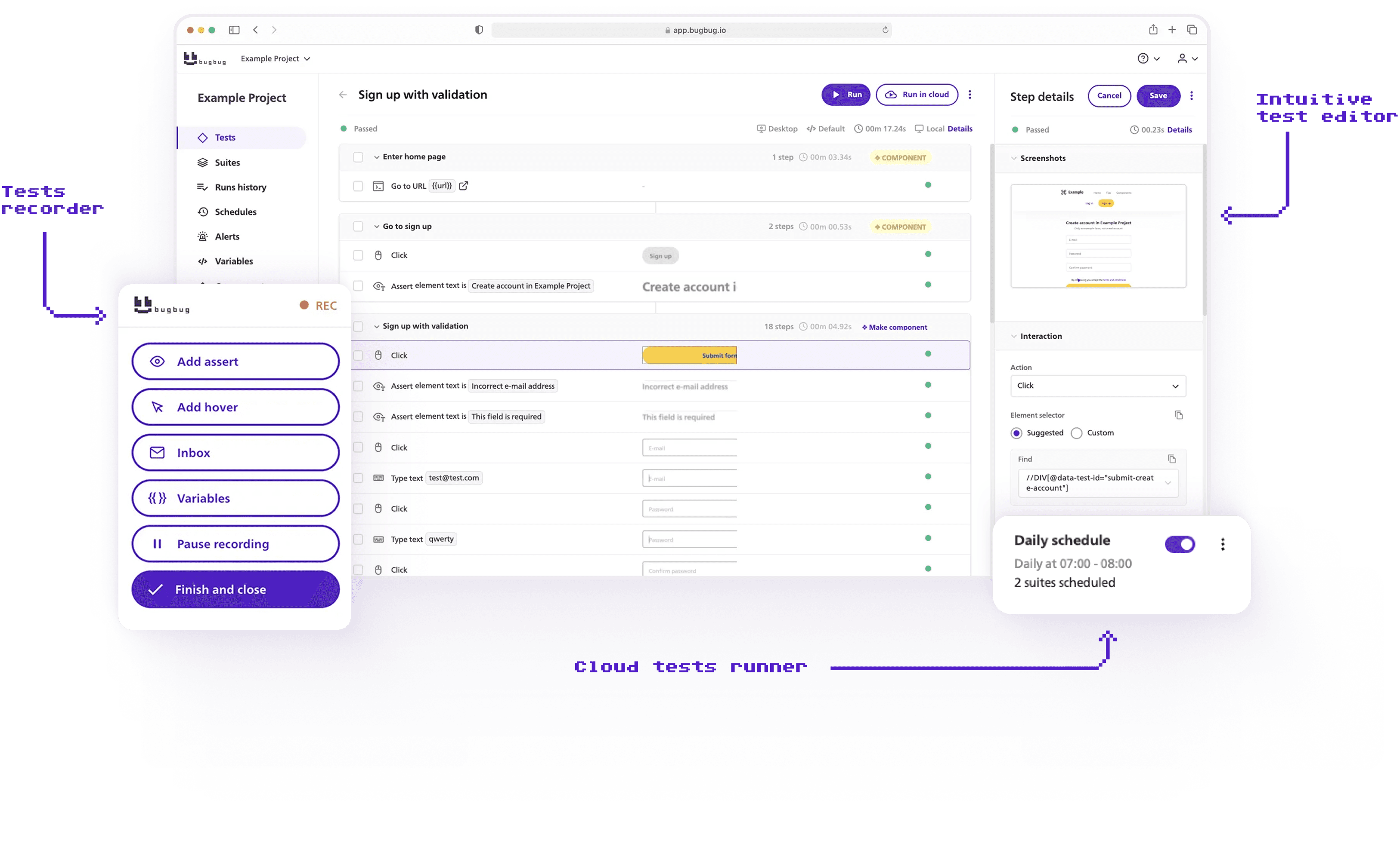 BugBug: Low-code test automation tool